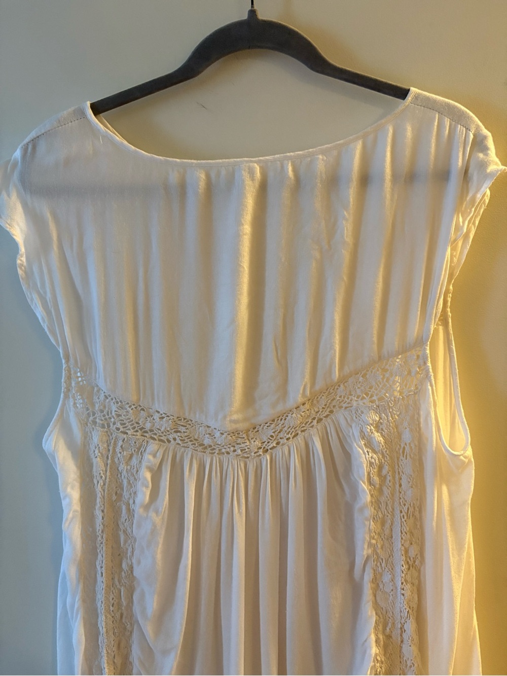 SPELL white crochet-lace maxi dress V-Neck ties flutter sleeve XL Rare Unicorn - Picture 6 of 12